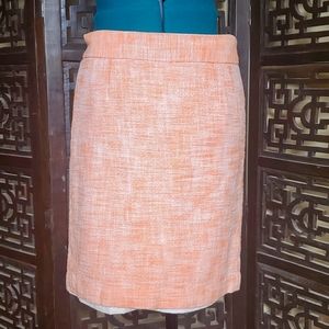 Banana republic size 4 orange and white tweed texture pencil skirt